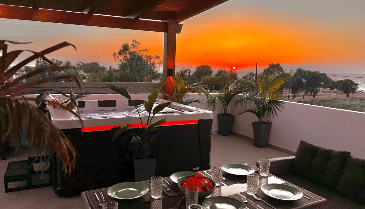 Odyssea Top View & Hot Jacuzzi Front Beach Κρεμαστή Εξωτερικό φωτογραφία